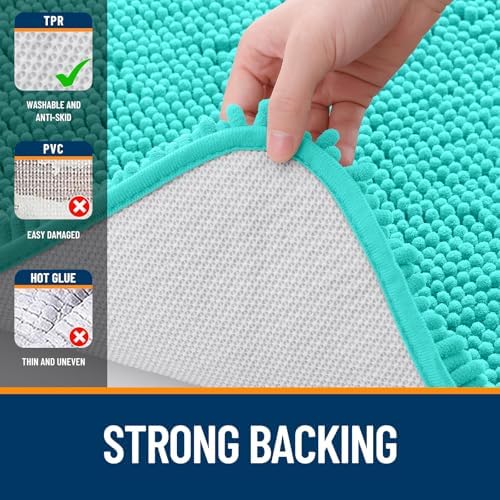 OLANLY Bathroom Runner Rugs 44x24, Extra Soft Absorbent Chenille Bath Rugs - Image 6