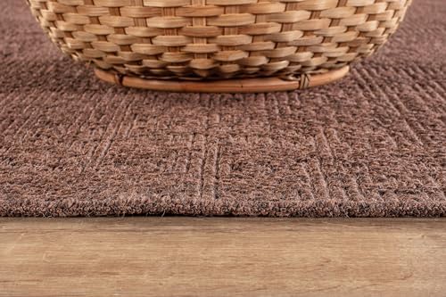 CAMILSON Easy Jute Rug 5x7, Indoor Outdoor Brown Color Fiber Area Rugs for Living Room Patio and Kitchen Rug, Solid Boho Woven Design, Easy-Cleaning, Washable Outside Carpet Alfombras (5 x 7) - Image 6