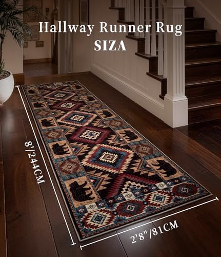 YIHOUSE Washable Western Cabin Runner Rug 2'8''x8 Hallway - Image 2