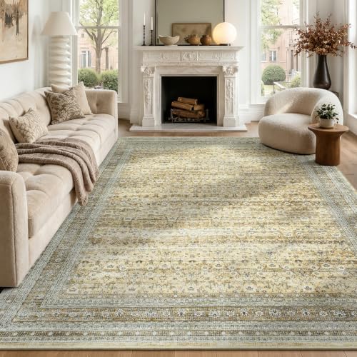 Lofus 8x10 Area Rug for Living Room, Non-Slip Washable Carpet，Beige by Lofus