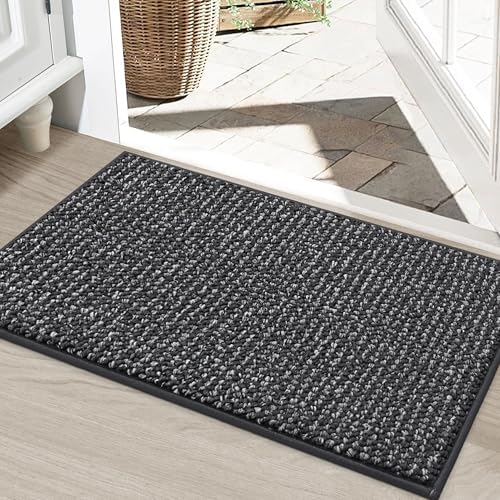 BEQHAUSE Dirt Trapper Door Mat 24"x36", Non-Slip Washable Doormat, Charcoal by BEQHAUSE