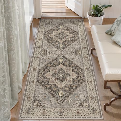 Tangsoo Vintage 2x5 Washable Runner Rugs for Hallway, Non Slip Rug Runner by Tangsoo