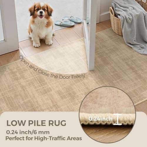 2x6 Runner Rug Non Slip,Washable Hallway Runner Rug,Brown - Image 6