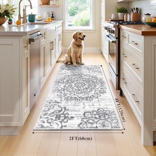 HEBE Hallway Runner Rug 2'x4', Washable Non Slip Kitchen Rug Runner - Image 2
