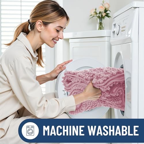 Smiry Bathroom Rugs 34X21, Extra Soft Rubber Backing Chenille Bath Mats - Image 6
