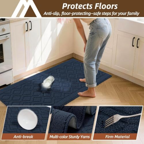 COSY HOMEER Kitchen Rugs Sets of 2 Non-Slip Washable,60x24Inch/35X24Inch - Image 5