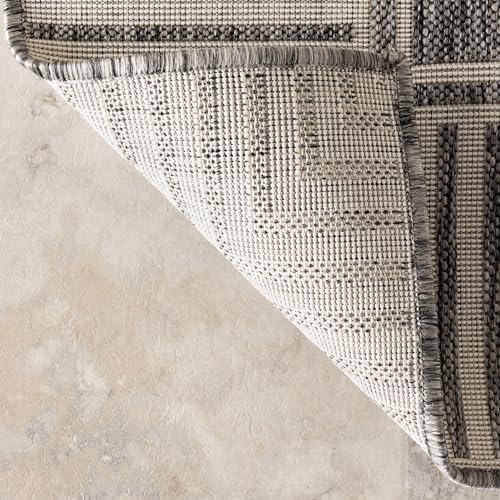 nuLOOM Asha Grey Bordered Power Loomed Indoor/Outdoor Area Rug, 8' x 10' - Image 5