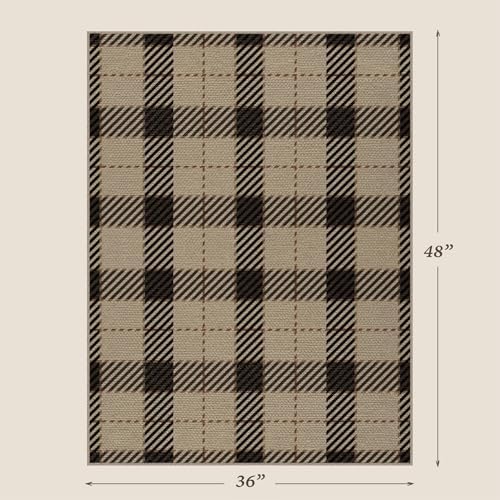 JTJ Easy Jute 3x4 Entryway Rug, Washable Non Slip Farmhouse Plaid - Image 2