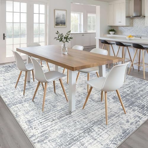 LOONGRUG 5x8 Area Rug Washable Neutral Modern Rug for Living Room Blue - Image 5