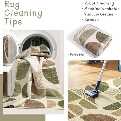 MUJOO 3x5 Rug Washable,Boho Area Rugs Small Non Slip Modern Abstract - Image 4