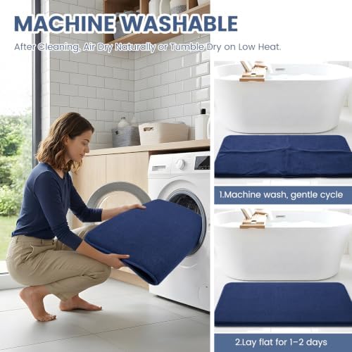 Smiry Memory Foam Bath Mat 36x24, Extra Soft Absorbent Bathroom Rugs - Image 6