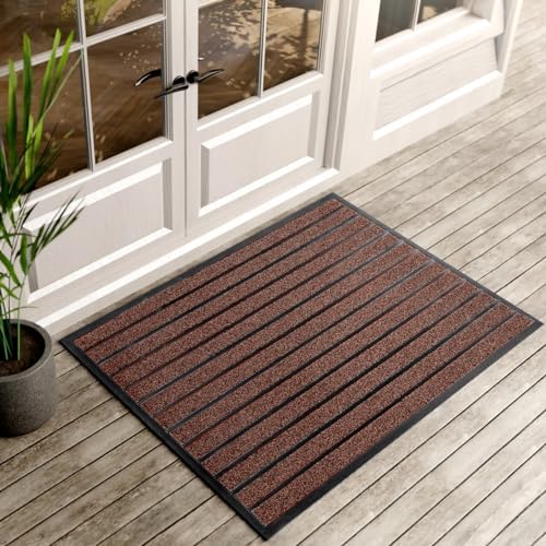 ubdyo Extra Durable Door Mat Outside Entrance (47" x 32", Bright Burgundy) by UBDYO