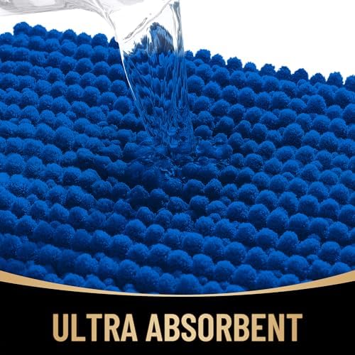 OLANLY Thick Chenille Absorbent Bathroom Rugs Mat 30x20, Royal Blue - Image 3