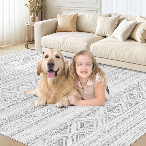 cotiled Boho 10x14 Area Rug for Living Room: Large Moroccan Washable Rug - Image 5