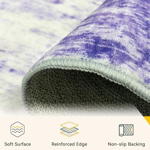 RELEANY Washable 4'x6' Abstract Area Rug for Living Room Purple - Image 5