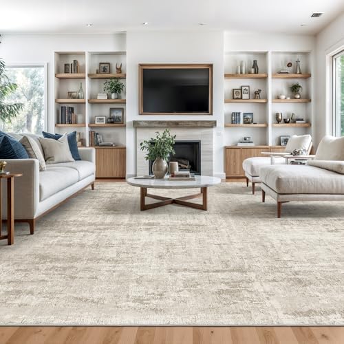 Valenrug 8x10 Area Rugs for Living Room, Abstract Large Washable Rug Beige by Valenrug