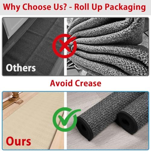 GOYLSER 19ft Jute Running Rugs for Hallway, Kitchen Rug Runner Non Slip Washable Hall Runner Rug, Beige Runner for Kitchen Floor Non Slip - Image 3