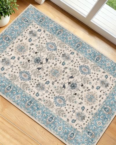 OLANLY 2x3 Washable Small Rug Non Slip Indoor Door Mat for Entryway Bedside by OLANLY