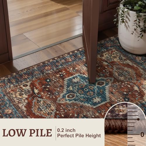 Tangsoo 6x9 Washable Area Rugs for Living Room, Oriental Non Slip Large Rug - Image 6