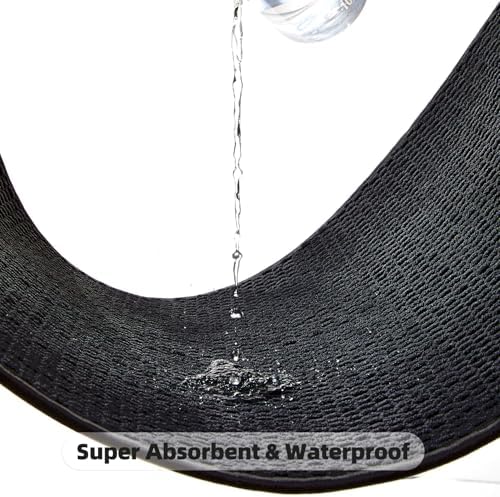 TYUU Black Bathroom Runner Rugs, Long Bath Mat Runner Washable Thin Quick Dry Low Pile Bathroom Runner Rugs Non Slip, Black 16''x60'' - Image 6