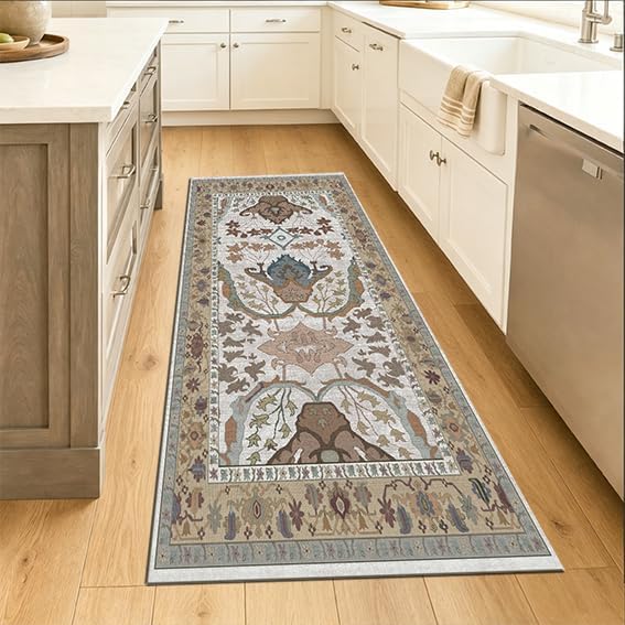 Runner Rug for Entryway 2.6 x 8 Washable Floral Rug - Image 4