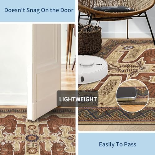 GarveeHome Tiger Round Area Rugs Boho Bedroom Non Slip Washable Vintage - Image 5