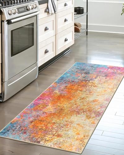 Lahome Kitchen Rugs, 2x4 Washable Rug with Soft Low-Pile for Entryway and Hallyway, Non-Slip&Small Carpet for Bathroom, Easy Clean Door-Friendly Mat, Kid&Pet Friendly Modern Decor 2x4 Galaxy by Lahome