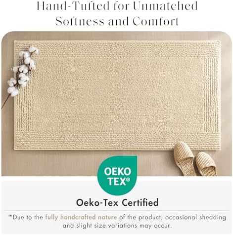 Madison Park Splendor Reversible 100% Cotton Bath Rug, 17 x 24, Natural - Image 4