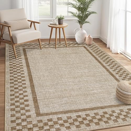 GarveeHome Washable Area Rug 4x6 Small Living Room Bedroom Checkered Rugs - Image 2