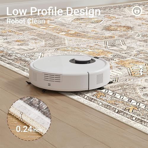 befbee 9x12 Area Rugs for Living Room, Washable Vintage Non Slip Rug Brown - Image 4