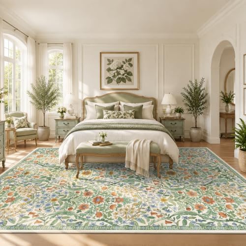 10x14 Large Floral Area Rug Soft Living Room Rug Indoor Carpet - Image 4