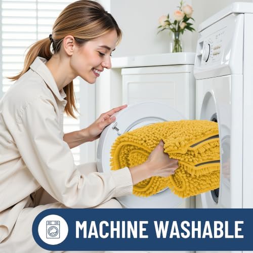Smiry Bathroom Rugs 24X16, Luxury Chenille Extra Soft Absorbent Bath Mat - Image 6