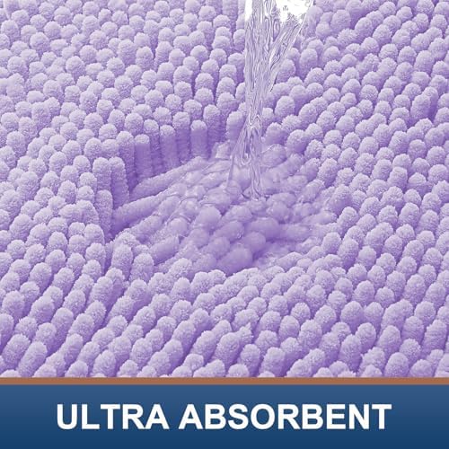 Smiry Bathroom Rugs 24X16, Luxury Chenille Extra Soft Absorbent Bath Mat - Image 4