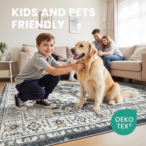 zesthome 6x9 Area Rugs for Living Room,Large Washable Rug,Black - Image 7