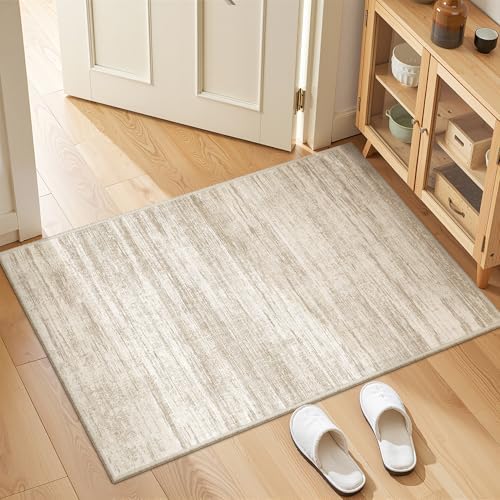 2x3 Rug Non Slip, Small Washable Entryway Rug,Brown by Restydon