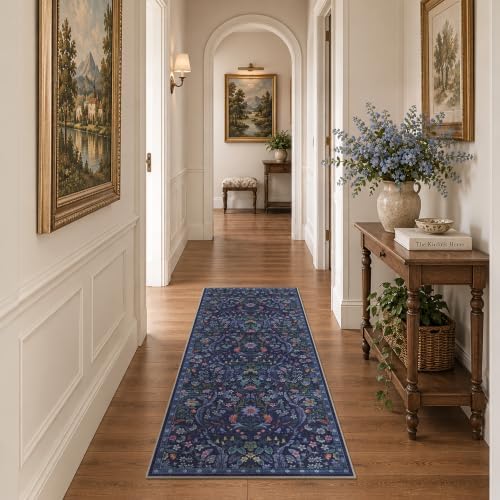 2x5 Floral Runner Rug for Hallway Washable Kitchen Runner Rug - Image 3