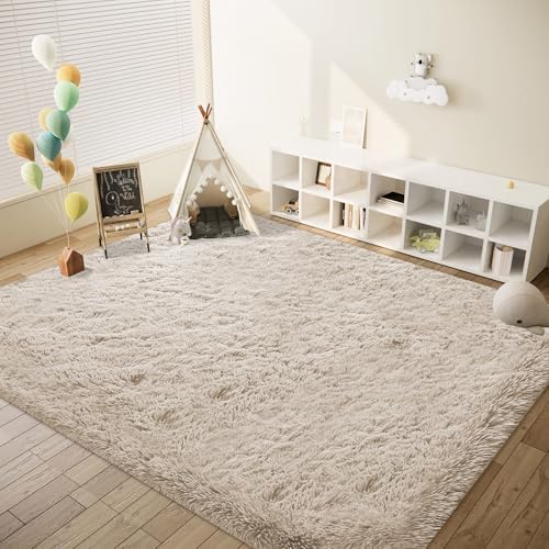 8x10 Area Rugs for Living Room: Fluffy Shag Soft Washable Rug Large Fuzzy Plush Indoor Carpet for Bedroom Nursery Playroom Kids Girls Boys Room (Camel, 8'x10') - Image 5