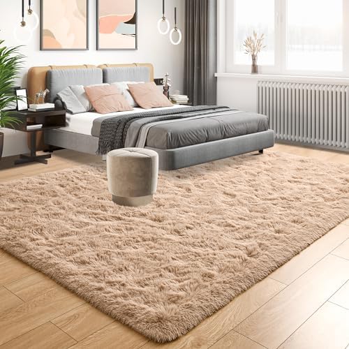 Tepook 4x6 Soft Fluffy Rug for Bedroom Fuzzy Beige Rugs for Living Room - Image 2