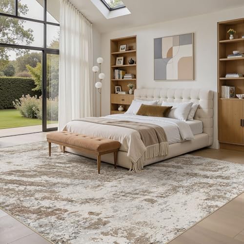 DMOYEST 10x12 Washable Area Rug Abstract Modern Non-Slip Indoor Carpet - Image 4