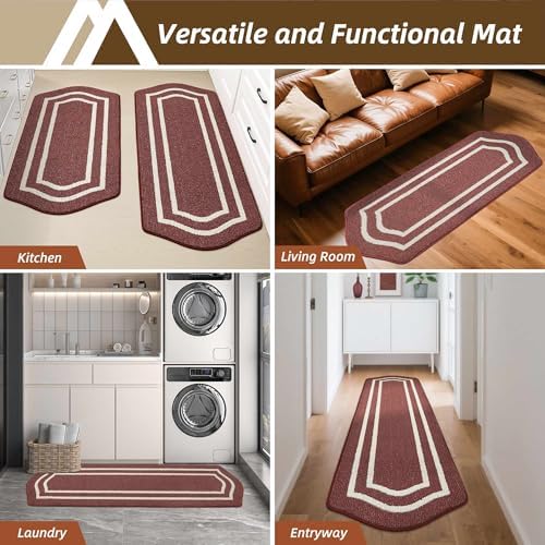 COSY HOMEER Long Kitchen Floor Mats and Rugs 2PCS Non Slip Washable,Red - Image 5