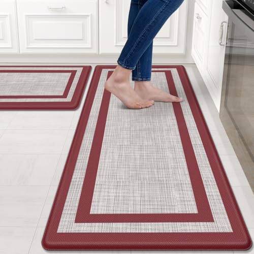 Mattitude Kitchen Mats Set of 2,Cushioned Anti-Fatigue Non-Skid Rug Sets by Mattitude