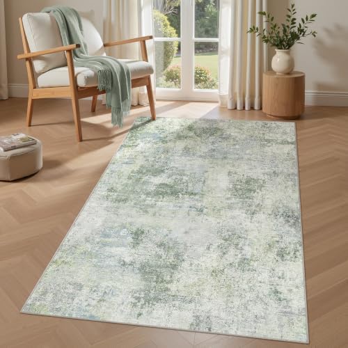 Tortania Area Rug Living Room Rugs - 3x5 Washable Soft Neutral Boho Moroccan Farmhouse Mat Indoor Floor Carpet for Bedroom Under Dining Table Home Office Decor - Sage Green by Tortania