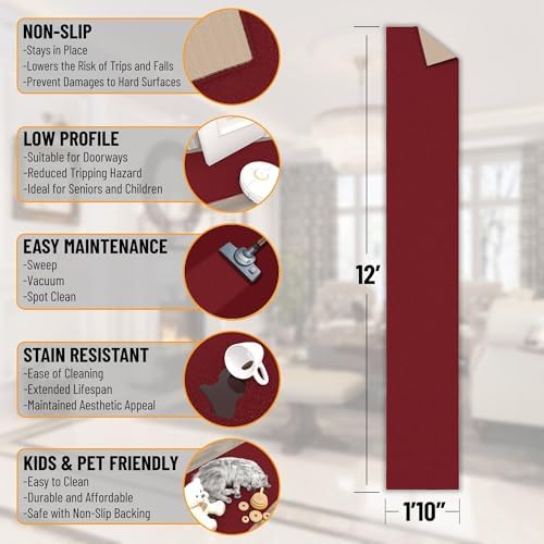 Ottomanson 2x12 Hallway Runner Rug – Non-Slip Kitchen Rugs - Image 2