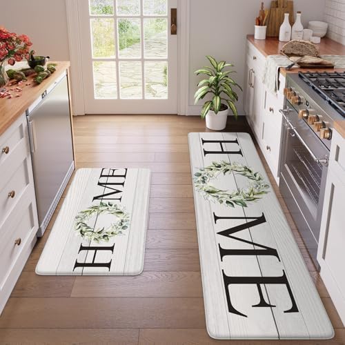 KIMODE Anti Fatigue Kitchen Mats for Floor Cushioned Kitchen Rugs Sets of 2 by StayinComfortCookwithJoy