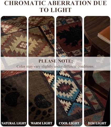 YIHOUSE 8x10 Rustic Cabin Area Rugs for Living Room, Brown - Image 4