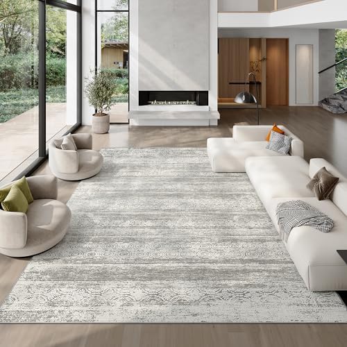 Miukiki 8x10 Area Rug for Living Room, Washable Soft Non Slip Rug Grey - Image 2