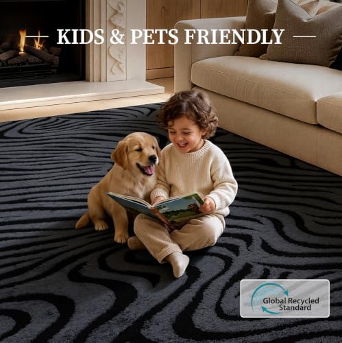 YIHOUSE Zebra Hallway Runner Rugs 2x8: Grey Washable Bathroom Rug - Image 7