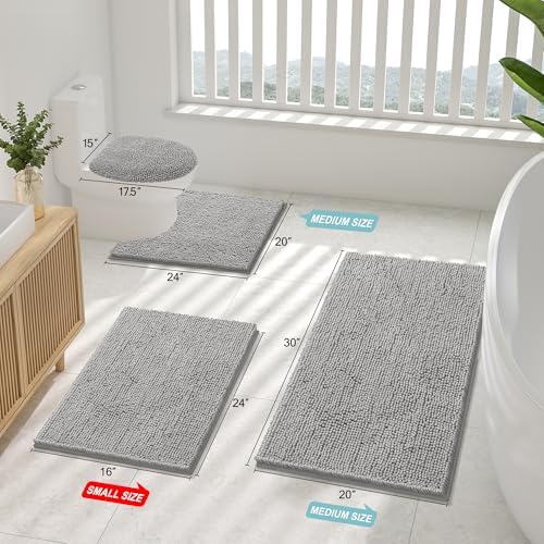 Smiry Bathroom Rugs 48X32, Luxury Chenille Extra Soft Absorbent Bath Mat - Image 3