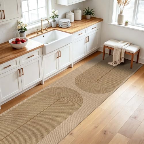 Non-Slip Jute Rug for Entryway: 3x9 Outdoor Mat - Geometric Arch Pattern - Image 3