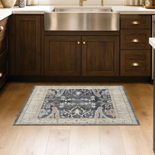 Entryway Rug 2X3 Small Rugs Floral Rug - Image 5